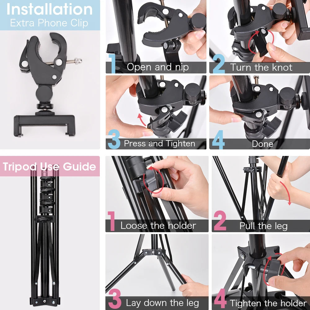 LED Ring Light with Tripod Stand for Live Streaming and Content Creation Tidesmit