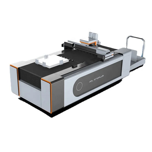 CNC oscillatory knife cutting machine with top cutting bed and side feeding trays
