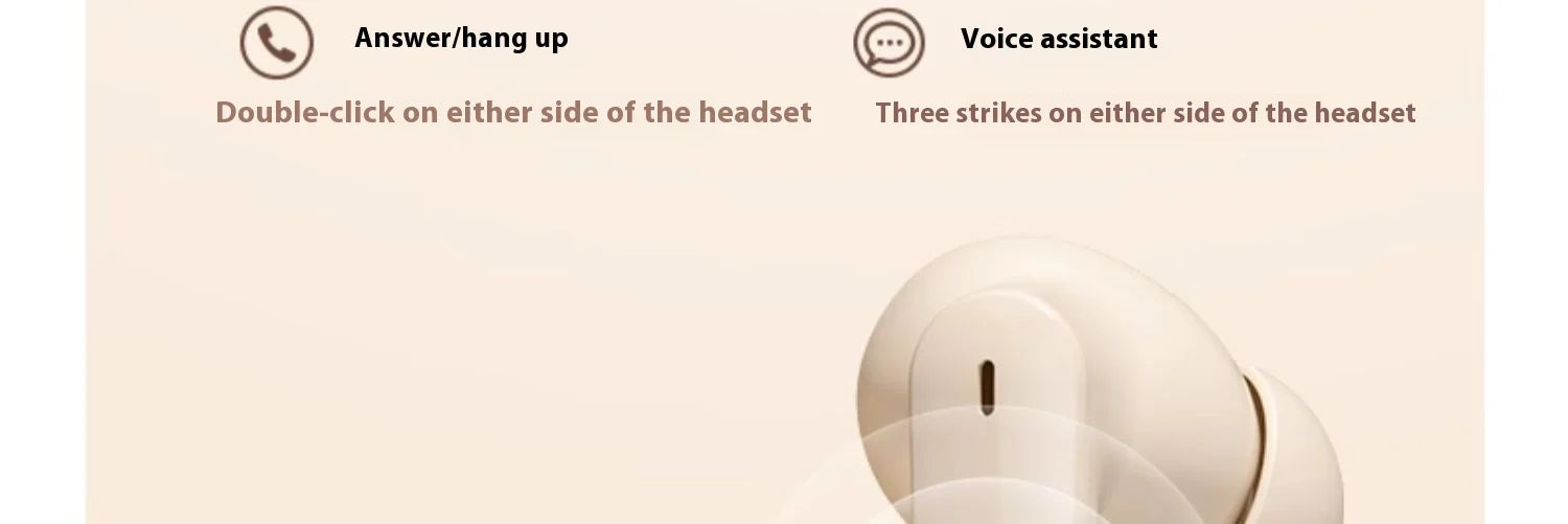 For Bluetooth In-Ear Headset LED Battery Wireless Noise Reduction Long Endurance High Sound Quality for Sports Running Tidesmit