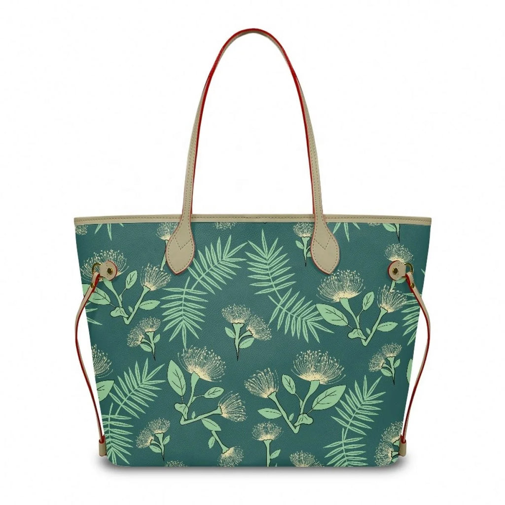 Ohia Lehua Design Handbag Custom Women's Leather Print on Demand  Tote Shoulder Bag Big Capacity Trendy Luxury Custom Purse