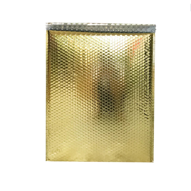 Gold Rose Gold Pink Red Green Silver Aluminum Poly Eco-Friendly Waterproof Bubble Mailer for Cosmetics Jewelry Packaging