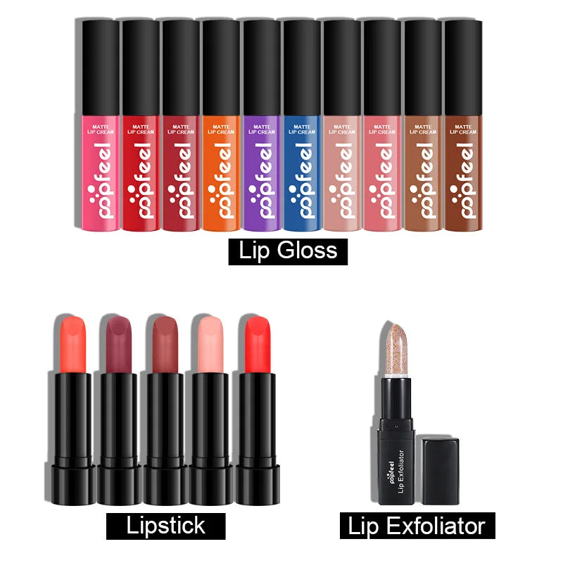 20 Styles Makeup Set Eyeshadow Lipstick Eyebrow Pencil Lip Gloss Makeup Brush Powder Nail Polish With Makeup Bag Cosmetics Kit ALIBABA KIT013 Tidesmit