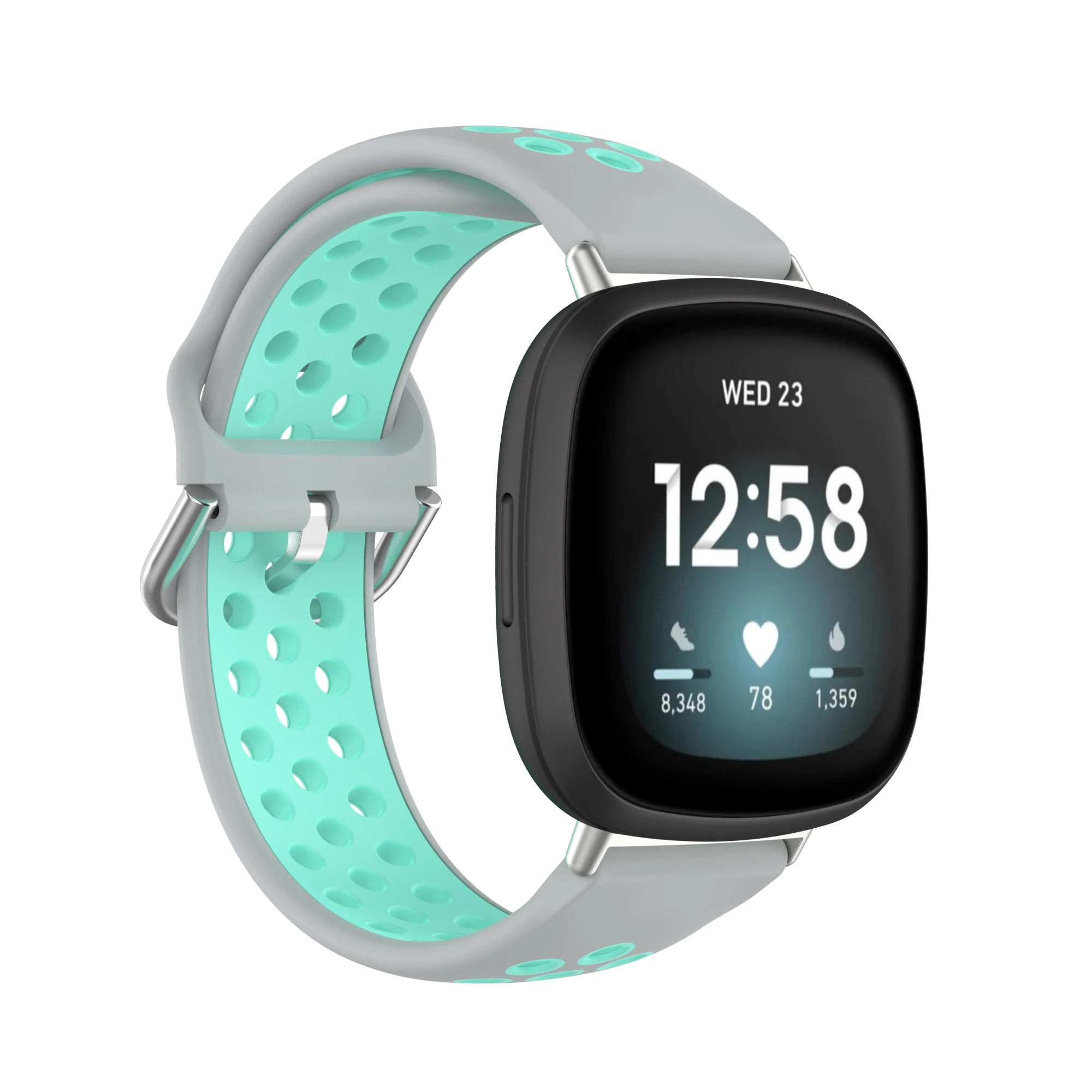 Colorful soft silicone sport wrist strap for Fitbit Versa 3 and Sense smartwatches