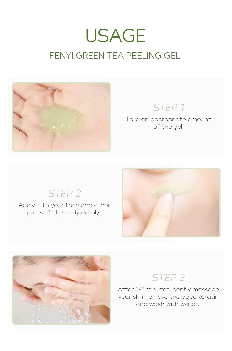 Facial Exfoliating Peeling Gel | Deep Pore Cleansing with Green Tea Scrubs Treatments Tidesmit