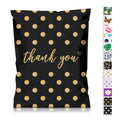 10x13 Inch Gold Polka Dots Poly Mailers 100 Pack, Self-Adhesive Thick Shipping Bags for Clothing, 2-Day Shipping 5-Day Delivery