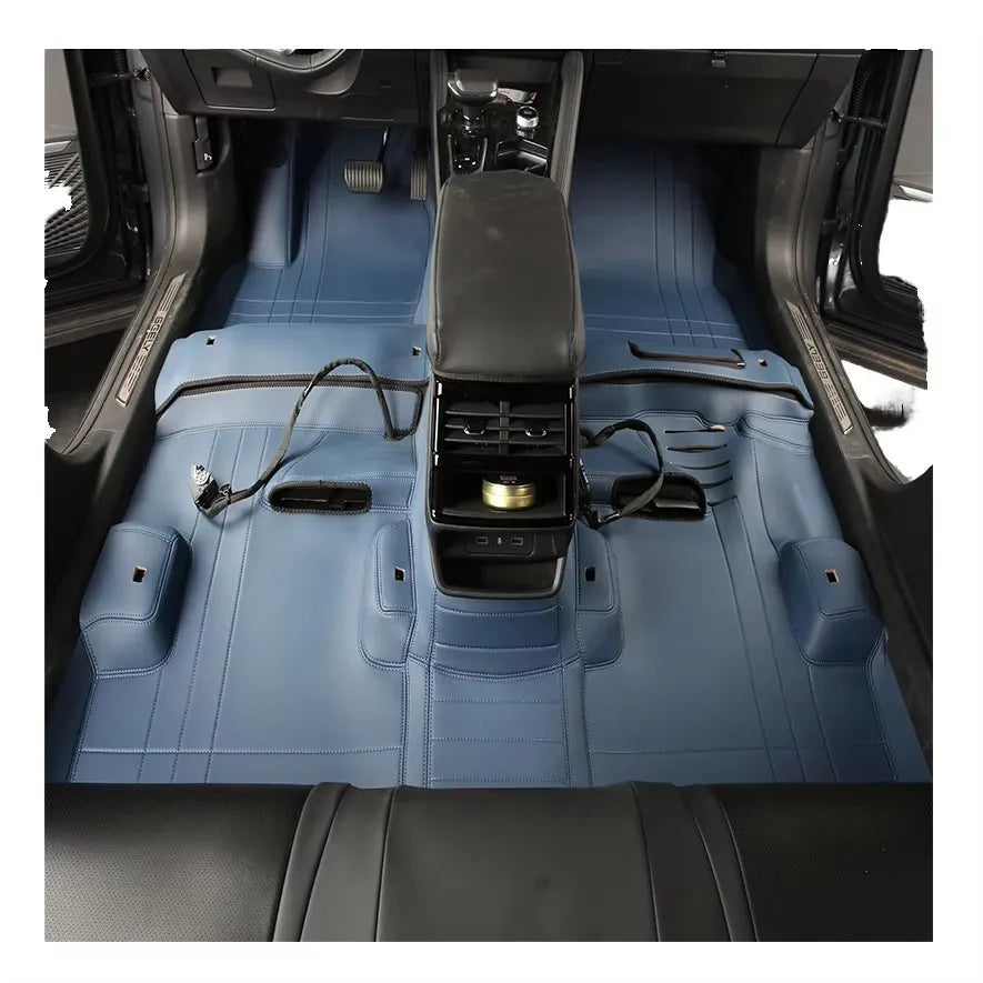 Luxury Custom Waterproof 20mm Thick Full Enclosure Car Floor Mats Seamless Leather Carpet Mats High-end Auto Interior Fittings