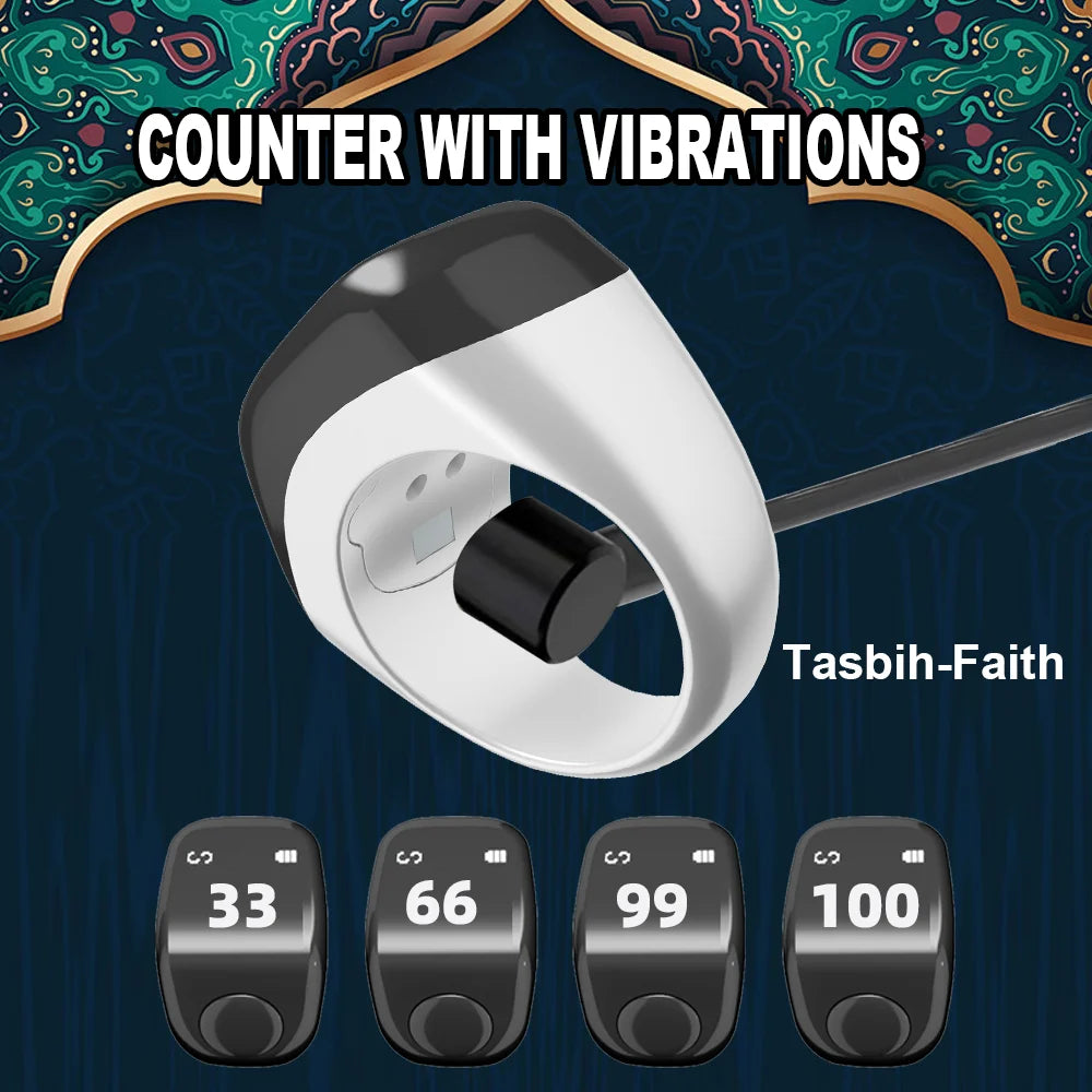 2024 New Multifunctional Products Muslim Smart Rings Counter Function Heart Rate Steps BT Smart Zikr Ring Smart Ring Wireless Tidesmit