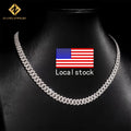 Pass Diamond Tester 925 Silver Moissanite Diamond Fine Jewelry Iced Out 8mm  Hip Hop Moissanite Cuban Link Chain