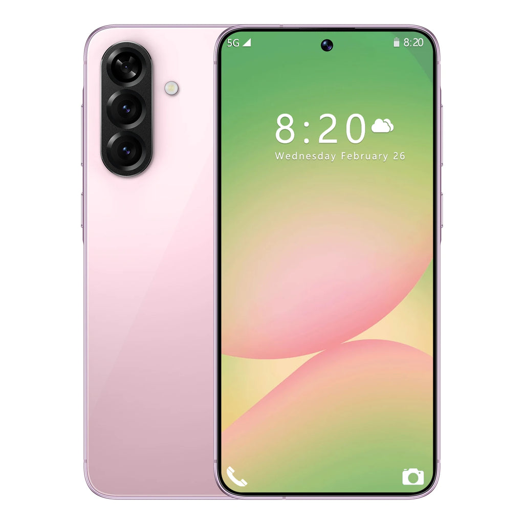 Tidesmit 5G Smartphone, 7.3 Inch AMOLED, 16GB RAM, 1TB Storage Pink 16g Tidesmit