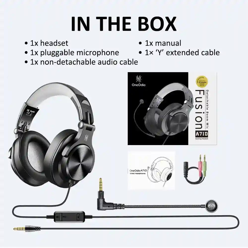 Wired Over-Ear Gaming Headset with Detachable Microphone Tidesmit