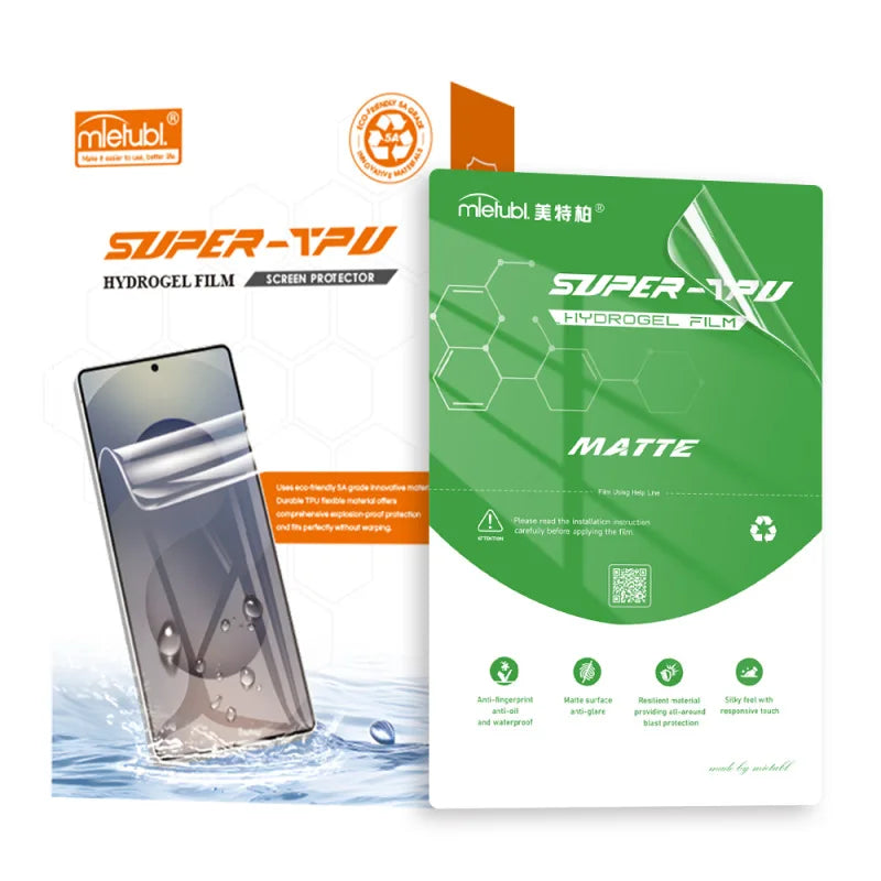 50PCS/Pack Mietubl Flexible Hydrogel Film HD Privacy Matte Blue Phone Screen Protector for Cut Machine Without Cut QR Code Devia Tidesmit