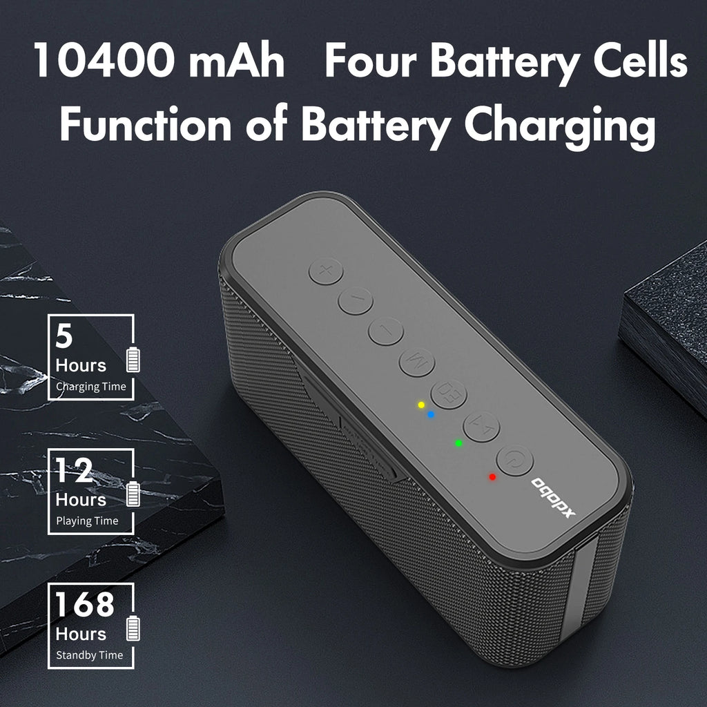 XDOBO X8 Plus Bluetooth Speaker 80W Powerful Bass Wireless Subwoofer 10400mAh Power Bank Function USB/TF/AUX Music Play Camping