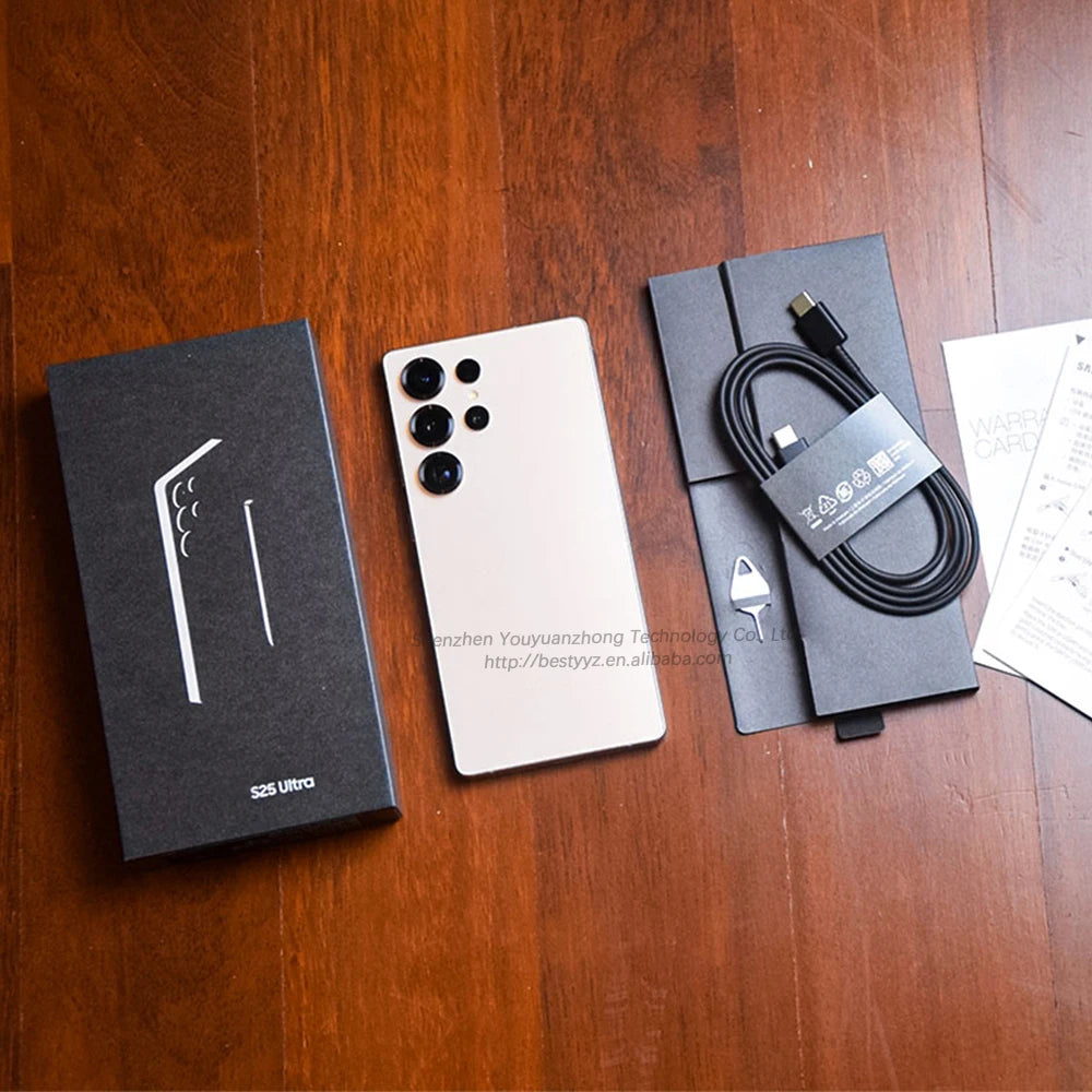 Tidesmit S25 Ultra 5G smartphone with S-Pen, 6.9 inch screen, and 12GB+512GB storage in sleek modern design.