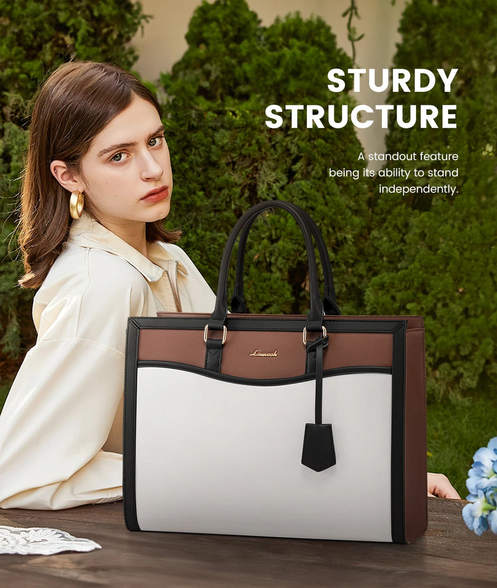 LOVEVOOK 2025 Designer 15.6 17in Laptop Handbag Luxury Tote Bag for Women Ladies Office Travel Daily Work Laptop Tote Hand Bags