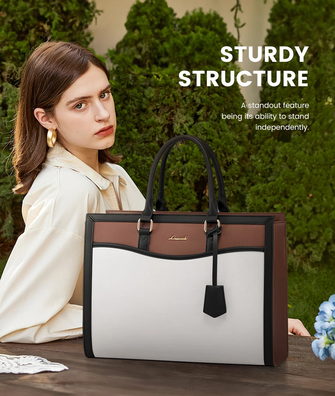LOVEVOOK 2025 Designer 15.6 17in Laptop Handbag Luxury Tote Bag for Women Ladies Office Travel Daily Work Laptop Tote Hand Bags