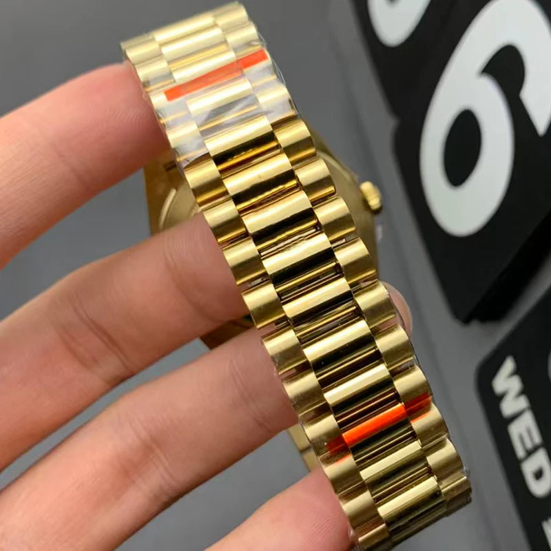 High Quality Luxury Fully Automatic Mechanical Watch Luminous Date 20mm Stainless Steel Sapphire Crystal Glass Dial Window