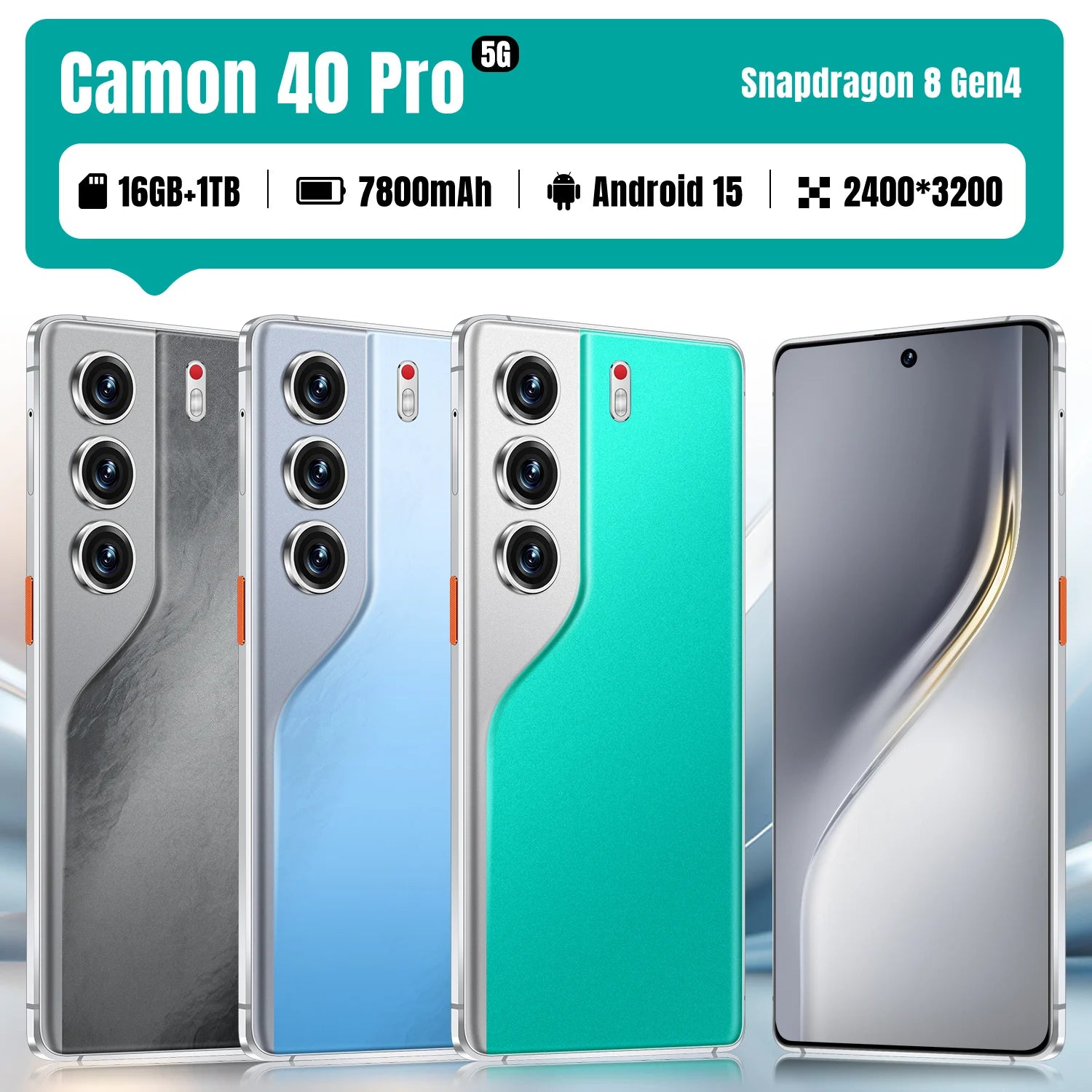 Camon 40 Pro 5G Smartphone, 1TB 16GB RAM - Dual SIM Android 15 Tidesmit