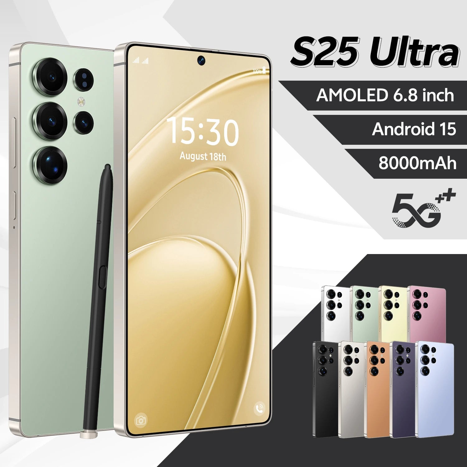Tidesmit 5G Android 15 Smartphone, 1TB Storage, 16GB RAM - Dual SIM Green 16g 1TB Tidesmit