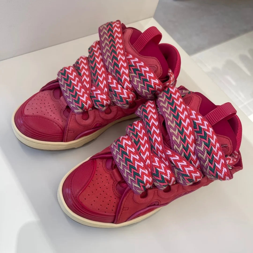 Trends Products 2026 Luxury Fashion Sneakers Color Patchwork Chunky Sole Sneakers Walking Shoes Anti-Slip Cushioning for Men