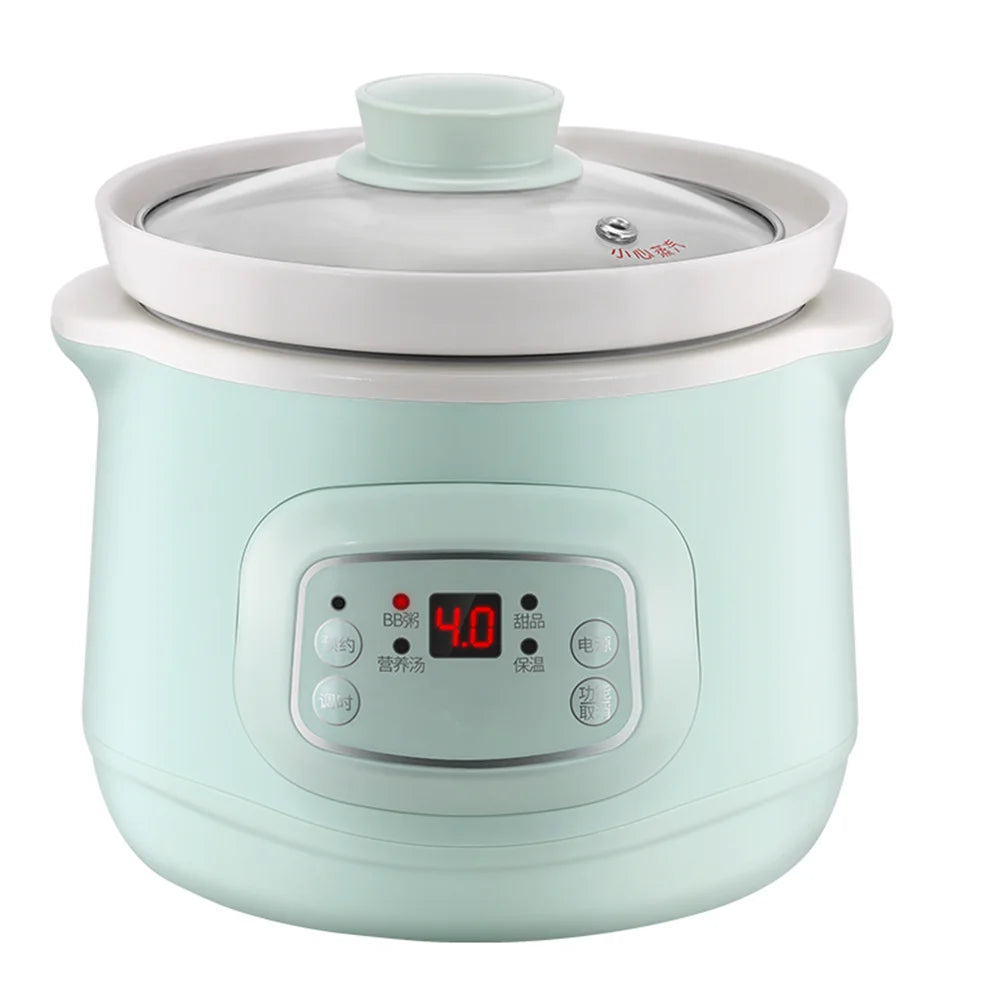Mint electric slow cooker base with lid and digital display panel, 1L capacity