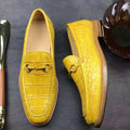 Wholesale High End Goodyear Men Loafers Dress Alligator Fashion Shoes Men Genuine Leather Crocodile Yellow Casual Men Shoes