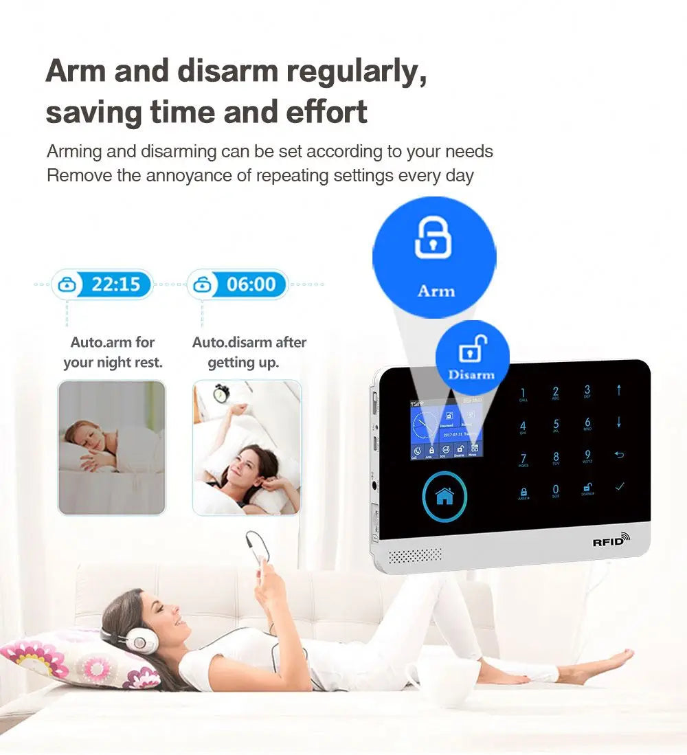 Complete/full Automated Home Security System with Touch Keypad Tuya Alarm System 4G LTE Home Security Kit Tidesmit