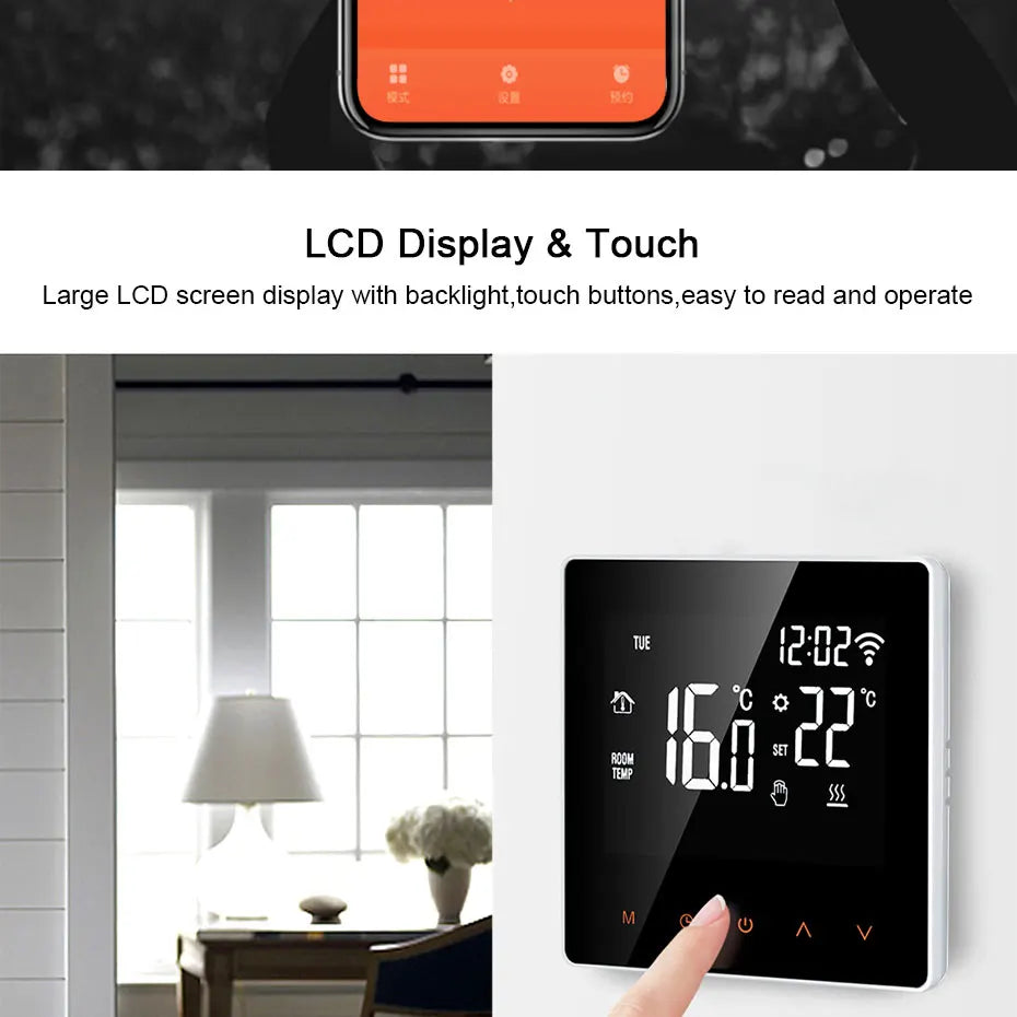 AVATTO WiFi Smart Thermostat, Electric Floor Heating Water/Gas Boiler Temperature Remote Controller for Tuya Google Home, Alexa