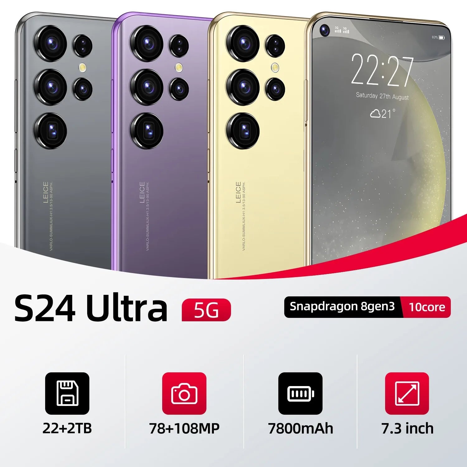 HIGH EQUIPMENT a FLASH SALE 5g Smart Phone with Best Camera Nfc 24 Ultra Android Smart Phone Pliable Android Smart Phones - Tidesmit