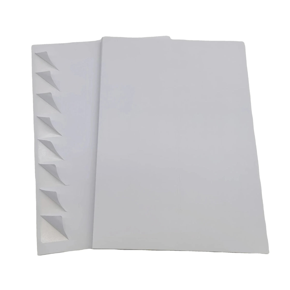 White A4 self-adhesive sticker sheets, two sheets side-by-side