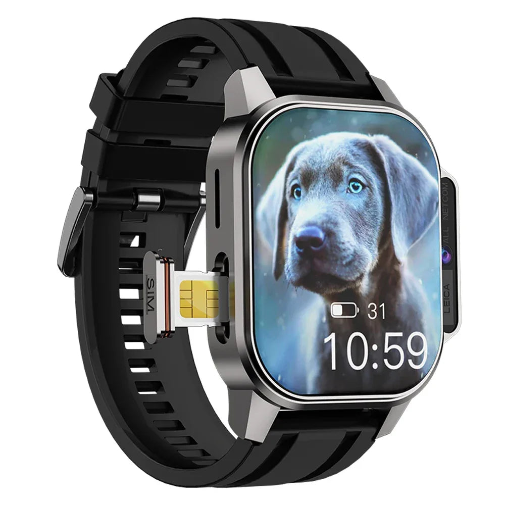 2025 B22 android Smart Watch 4G with sim card 2.04inch Amoled Camera WIFI Heart Rate Video Call Sports Health Smartwatch for Men - Tidesmit