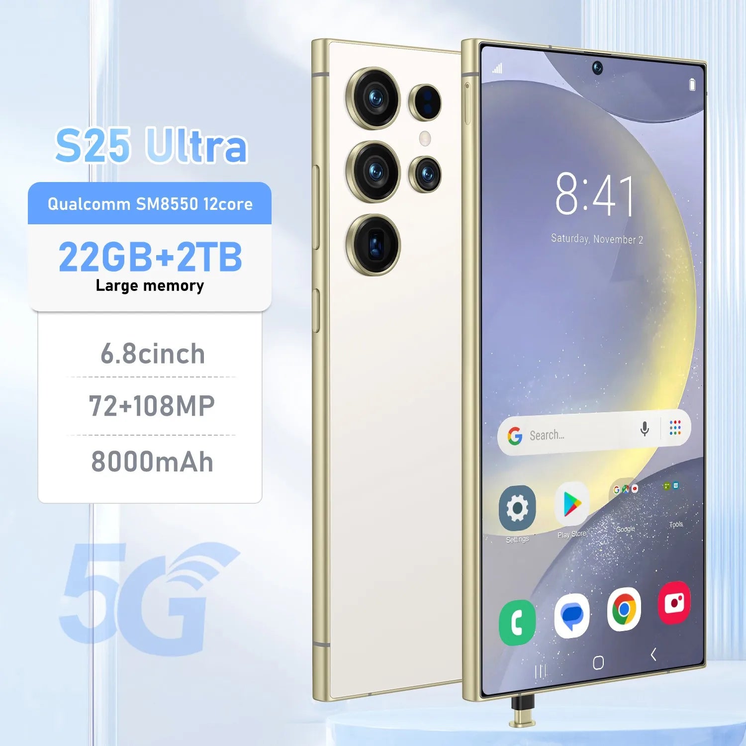 S25 Ultra 5G Smartphone: 22GB RAM, 2TB Storage, Unlocked Mobile Tidesmit