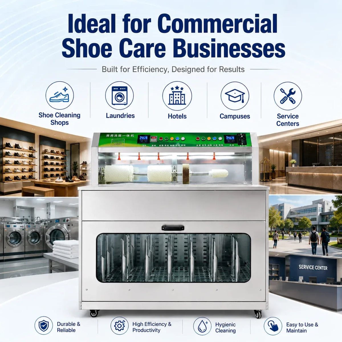 Commercial Shoe Washer and Dryer Stainless Steel Sneaker Cleaner