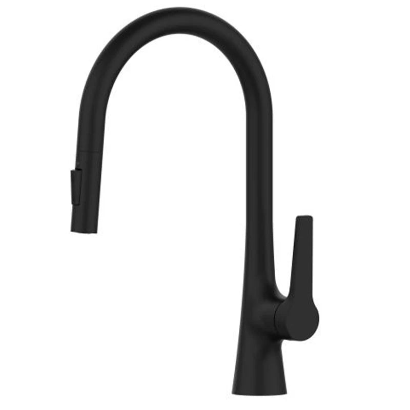 Bagnolux Titanium Black Brushed Deck Mounted Kitchen Faucet Two Function Single Handle Pull Out Mixer Hot and Cold Water Taps