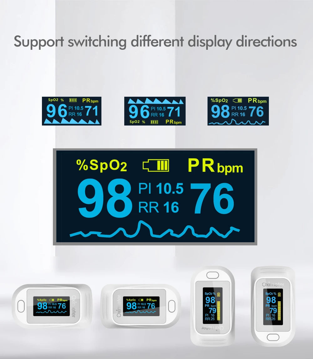 JianyouCare Finger Pulse Oled Oximeter Portable RR Blood Oxygen Saturation Meter Respiratory Rate Oximetro De Dedo Pulsioximetro