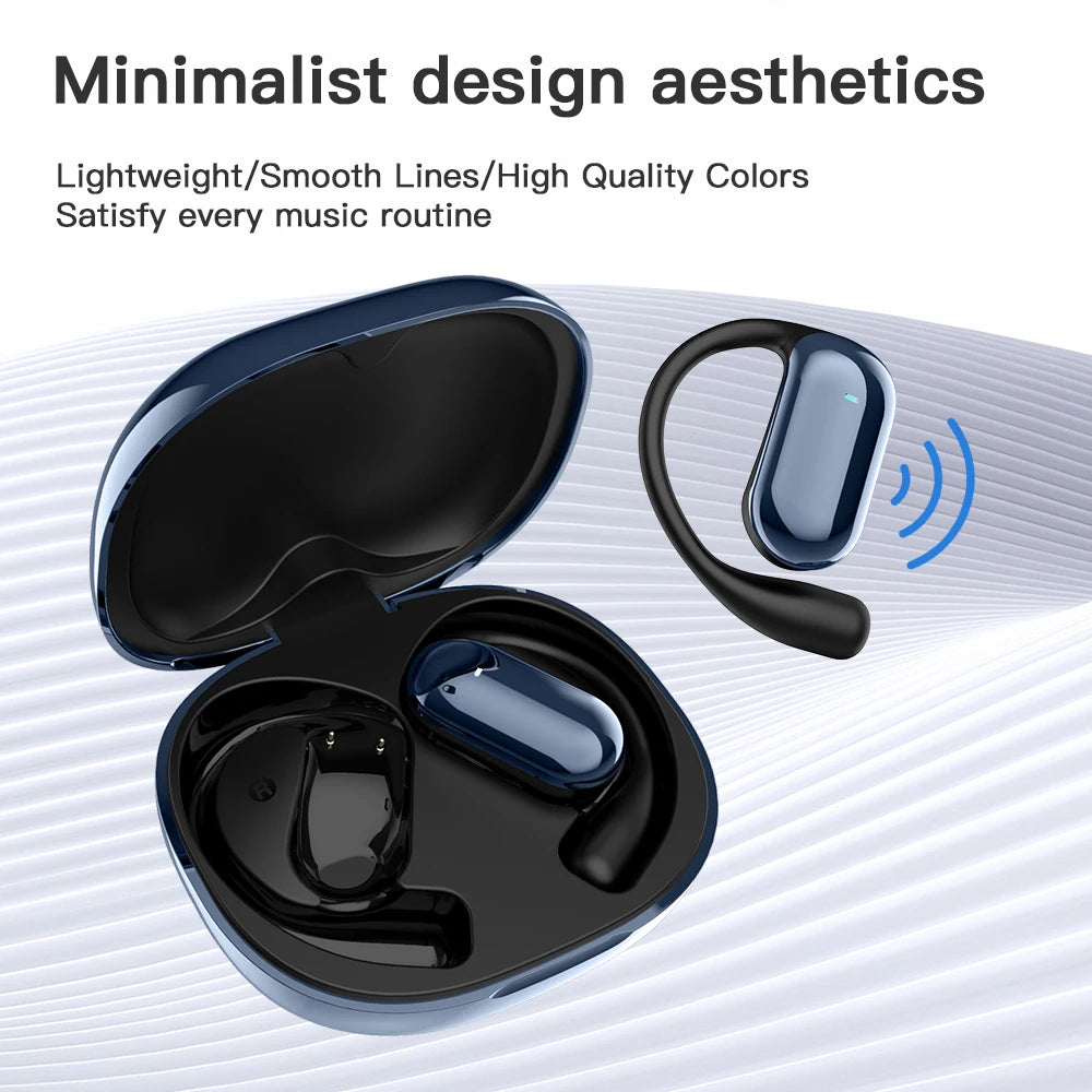 YYK-Q16s Pro OWS Open Ear Hook Wireless Earphones LCD Full Color Touch Screen Earbuds with Custom Equalizer Mode, Etc Tidesmit