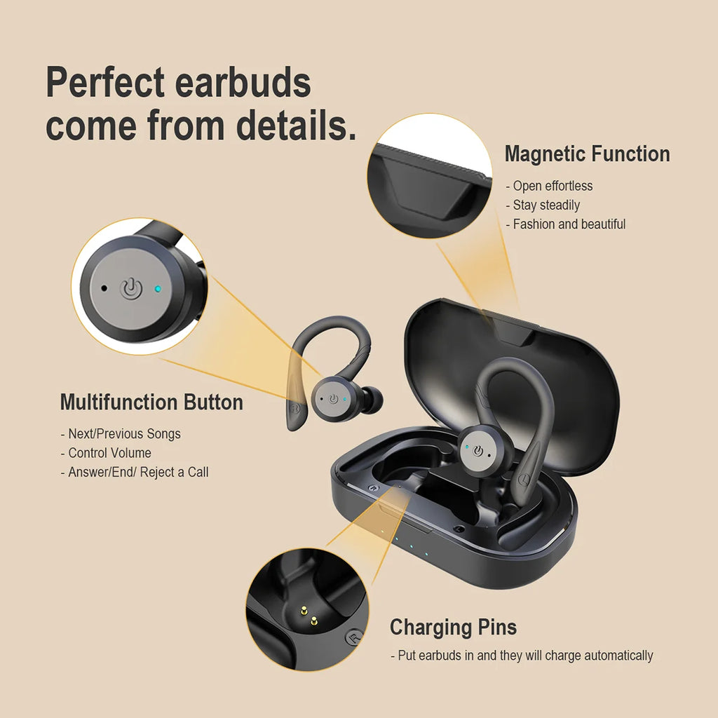 High Quality Smart Noise Cancellation Wireless Earbuds Tws Bluetooth 5.3 Earphones Gaming in Ear Wireless Headphones for Sports Tidesmit