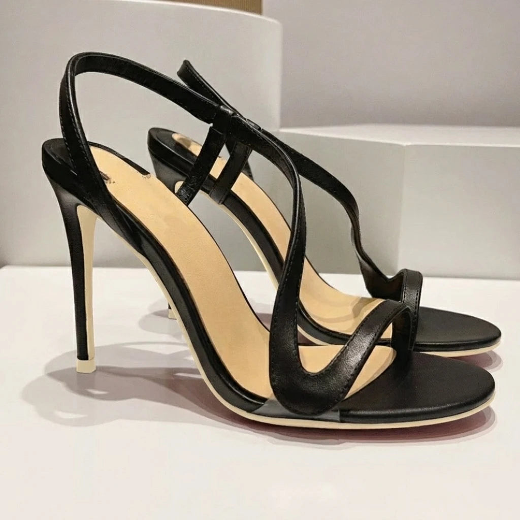 Yuejinlong Elegant Rhinestone Single Strap High Heels Sexy Snake Wrap Open Toe Stiletto Sandals Exquisite Party Shoes 2026