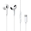 USB-C Wired Earbuds with Mic – White Noise Isolating In-Ear Headphones White Tidesmit