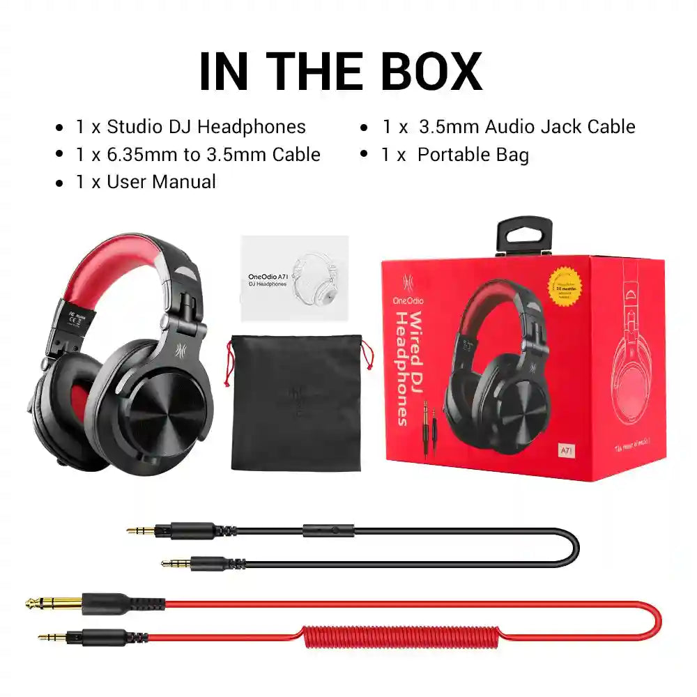 Tidesmit A71 Studio DJ Wired Headphones - Over-Ear Stereo Monitor Tidesmit
