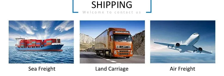 Tape shipping methods banner with sea freight, land carriage, and air freight icons