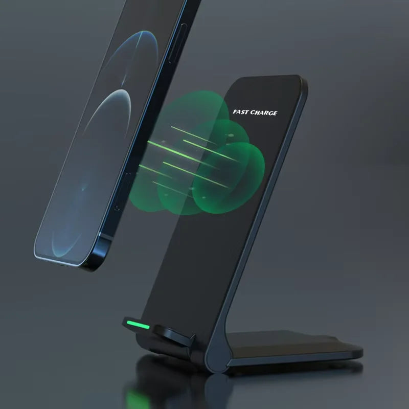 High Quality Custom Logo Multifunction Portable Phone Charger Fast Charging Holder 15W Stand Foldable Wireless Charger Tidesmit