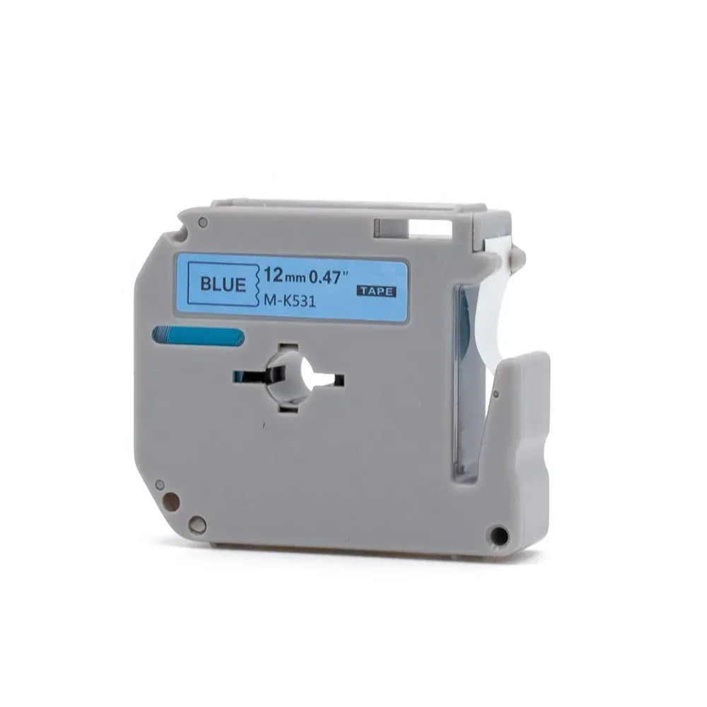 Blue thermal label tape cartridge, 12mm wide, MK-K531 printer tape