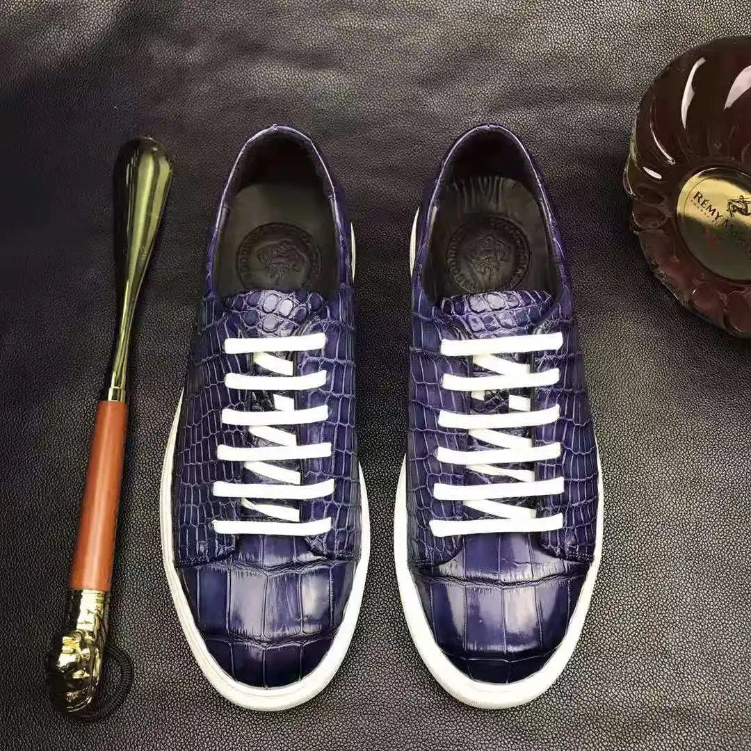 Top Quality Ladies Sneakers Shoes Casual Luxury Genuine Crocodile Leather Party Male Shoes Sneaker Skateboard Custom Men Shoes