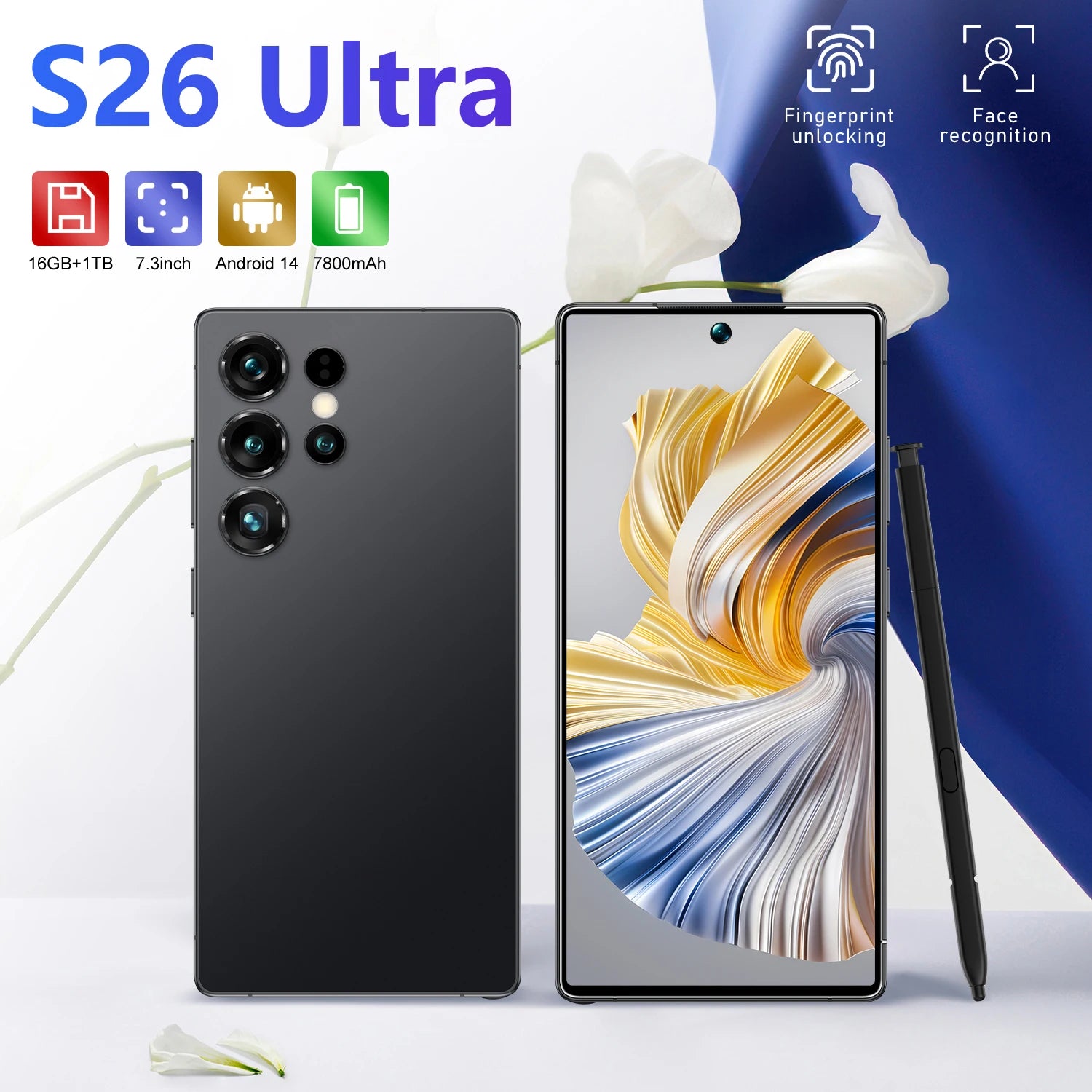 Tidesmit 5G Smartphone, 1TB Storage, 16GB RAM, 7-Inch OLED Display Tidesmit