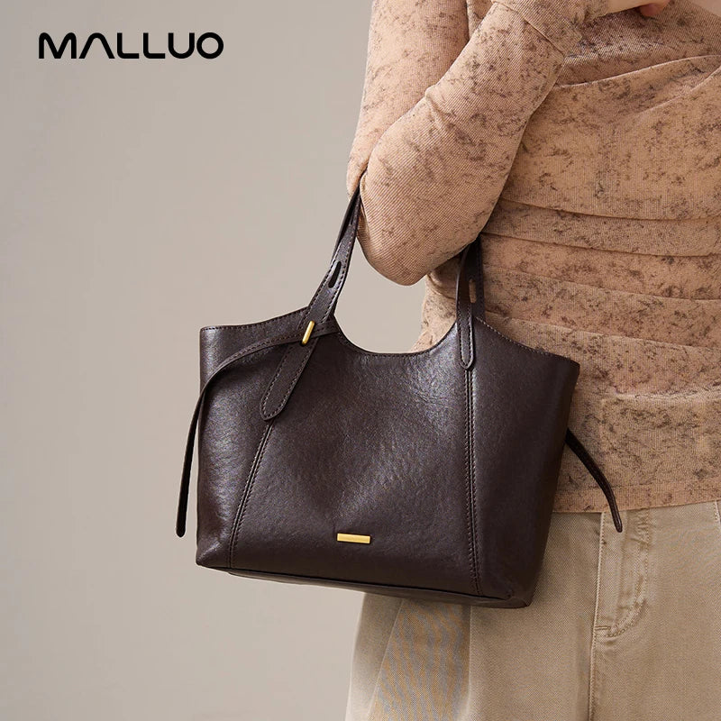 2026 New Luxury Retro Top Grain Tanned Cow Leather Ladies Armpit Bag Shoulder Crossbody Bag Genuine Leather Women's Handbags