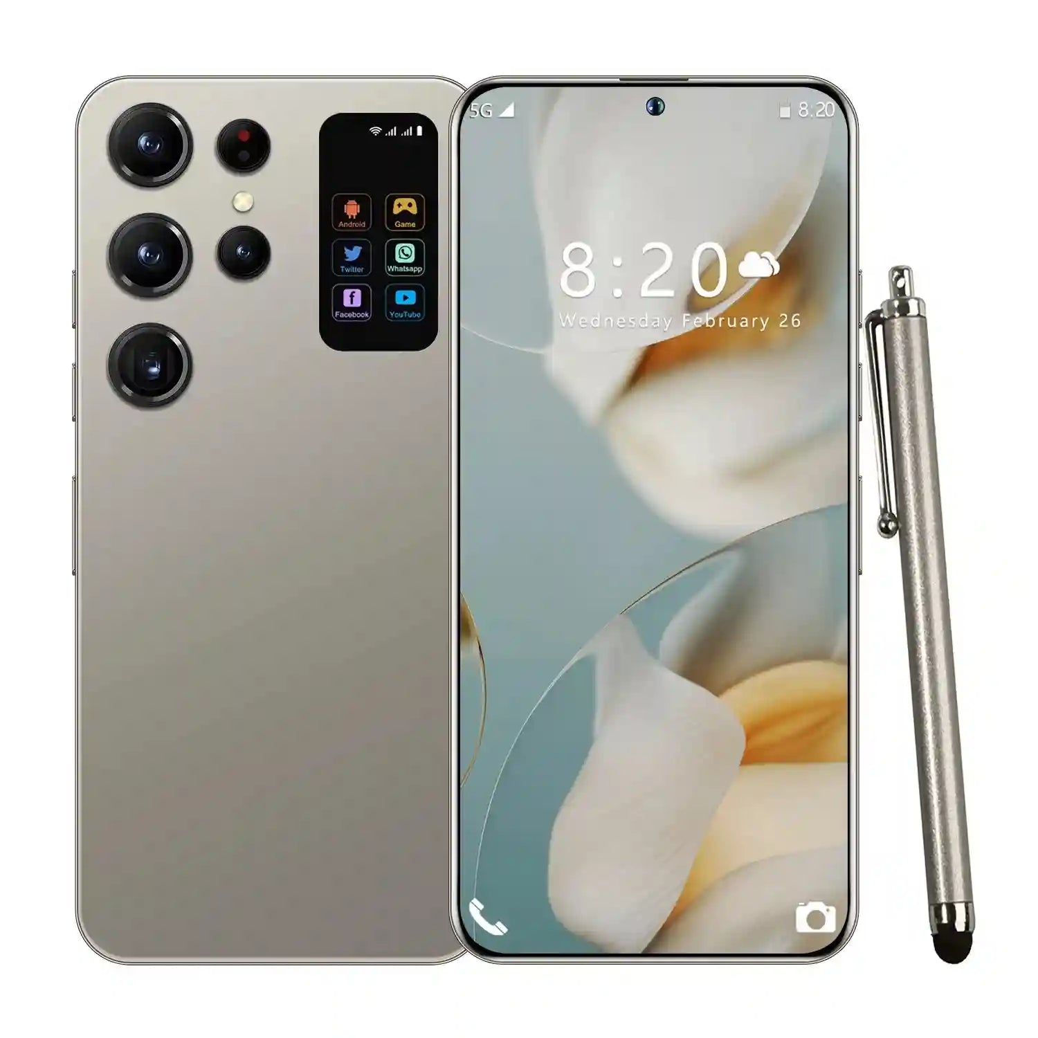 Tidesmit 5G Smartphone, 7.3" AMOLED, 16GB RAM, 1TB Storage, Unlocked Gray 16g 1TB Tidesmit