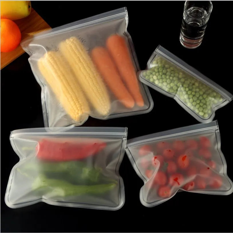 Supermarket Vegetables Bag Freeze Dried Packaging Bags PEVA Zipper Bag Clear Plastic Food BBag for Fruit and Vegetable