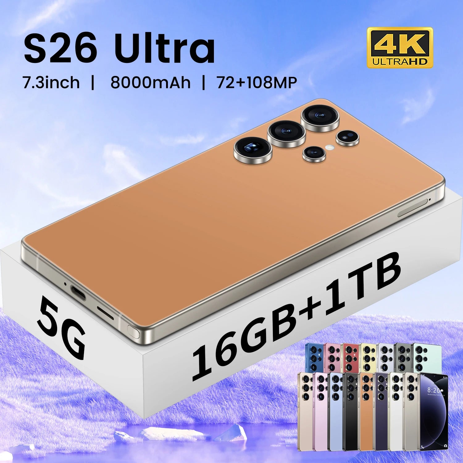 S26 Ultra 5G Smartphone: 16GB RAM, 1TB Storage & AMOLED Display Tidesmit