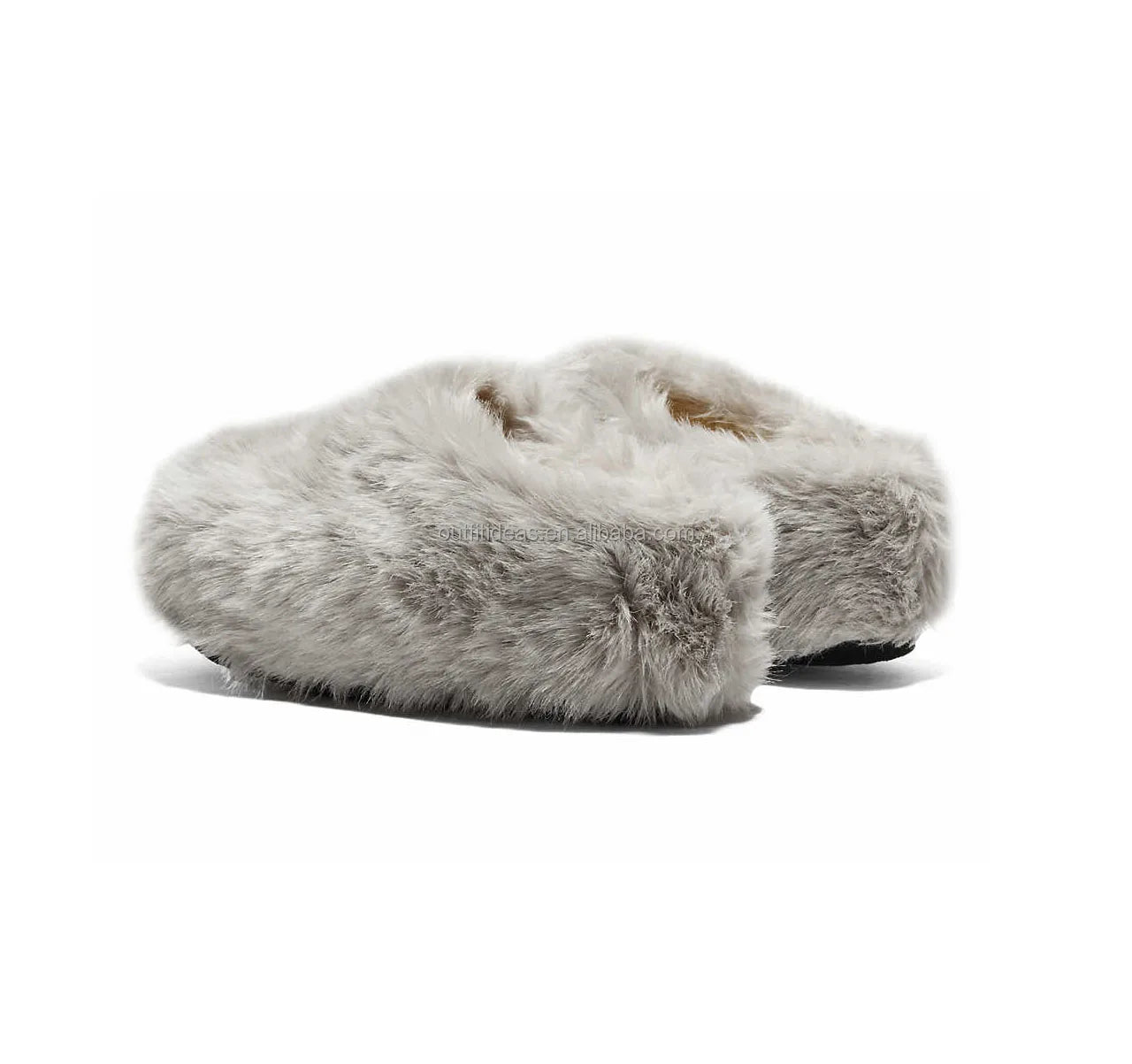 Winter Warm Shoes Cold Round Toe Luxury Unisex Men Snow Clog Warm Clog Fur Black Shearling Slippers Women Black Fur Clog