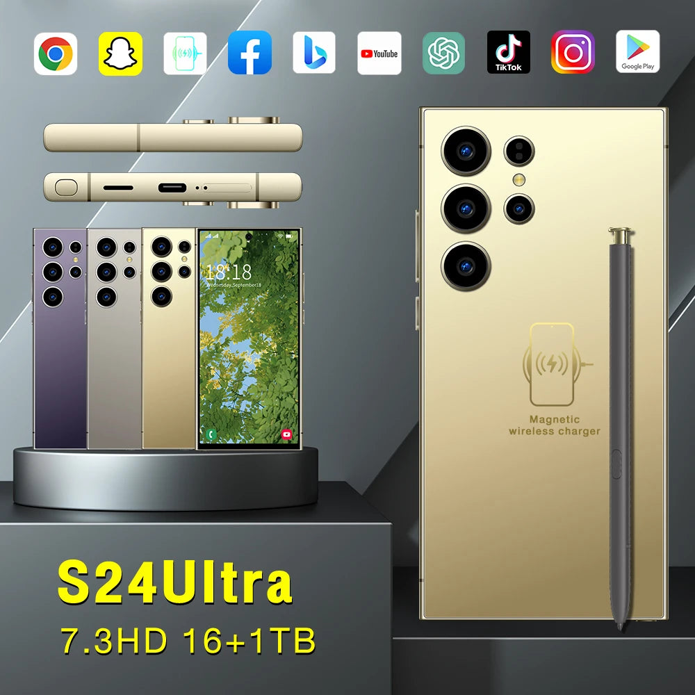 Hot Selling S24 ULTRA Original 16GB+1TB 50MP+108MP Multi Function Full Screen Mobile Phones 5g Mobile Smart Phone - Tidesmit